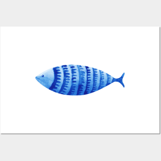 blue fish Posters and Art